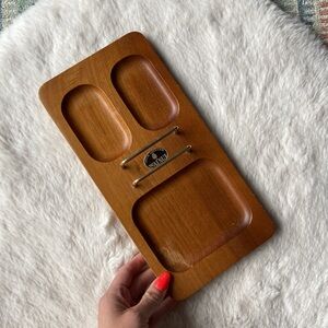 Vintage Mission walnut tray serving dish catchall tray made in California